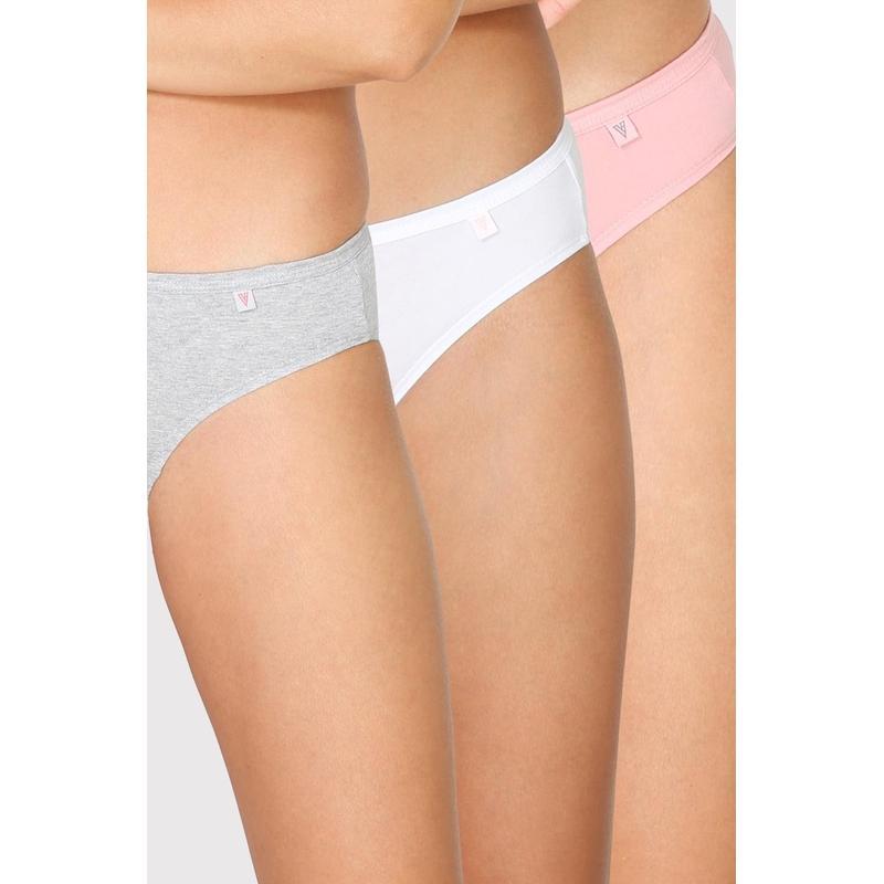 Van Heusen Women's Plain Anti-Bacterial Bikini Panties (Pack of 3)