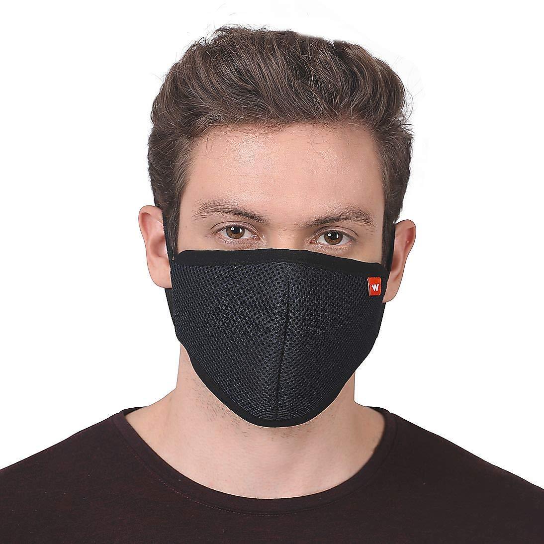 Wildcraft Reusable Supermask W95 Black Mask for Men and Women (Pack of 3) - Stilento