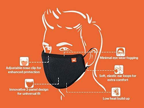 Wildcraft Reusable Supermask W95 Black Mask for Men and Women (Pack of 5)