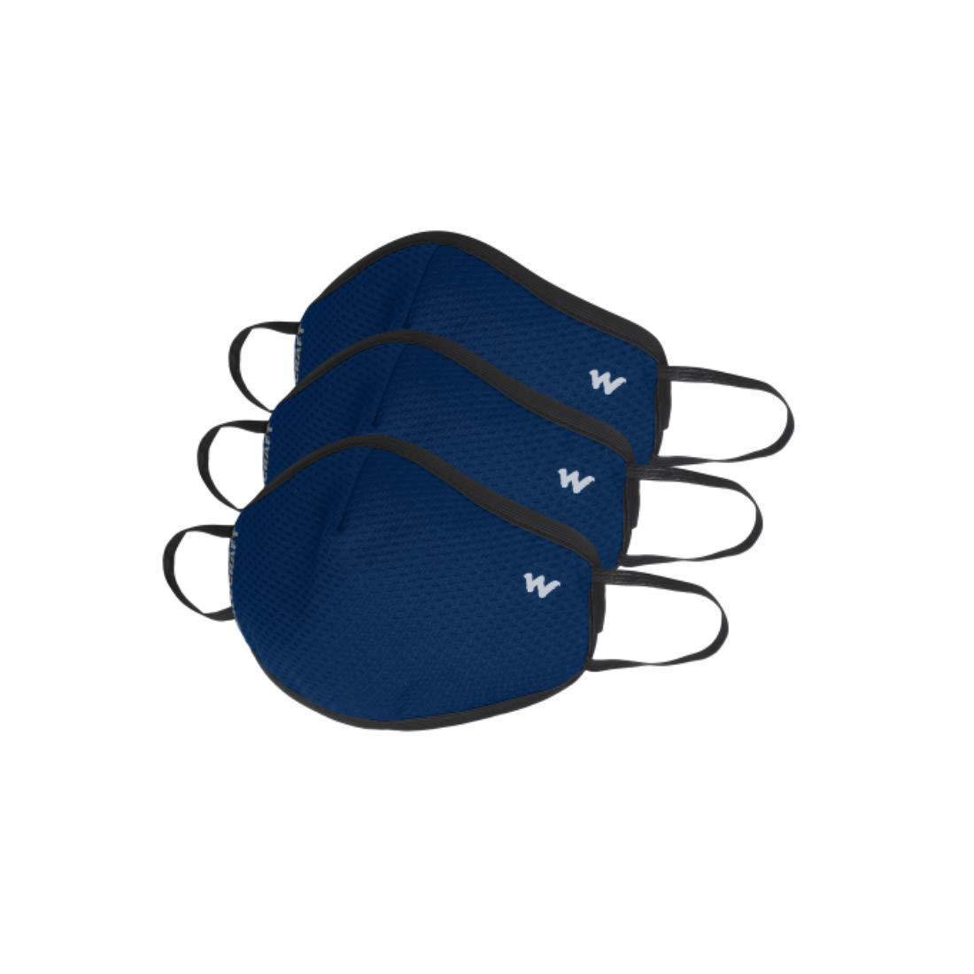 Wildcraft Reusable Supermask W95 Blue Mask for Men and Women (Pack of 3)