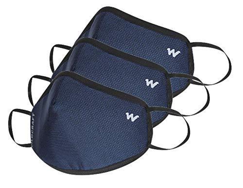Wildcraft Reusable W95 Blue Mask for Men and Women with Neckband (Pack of 3)