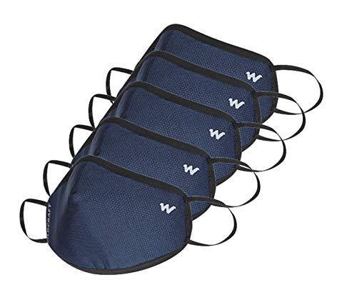Wildcraft Reusable W95 Blue Mask for Men and Women with Neckband (Pack of 5)