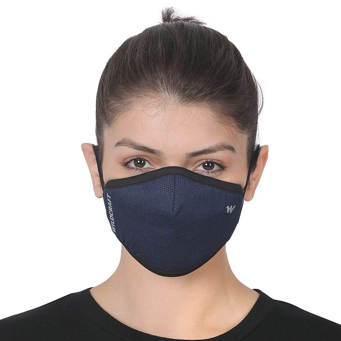 Wildcraft Reusable W95 Blue Mask for Men and Women with Neckband (Pack of 5)