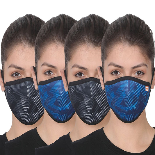 Wildcraft W95 Reusable Cotton Face Mask for Women with nose clip (Pack of 4) - Stilento