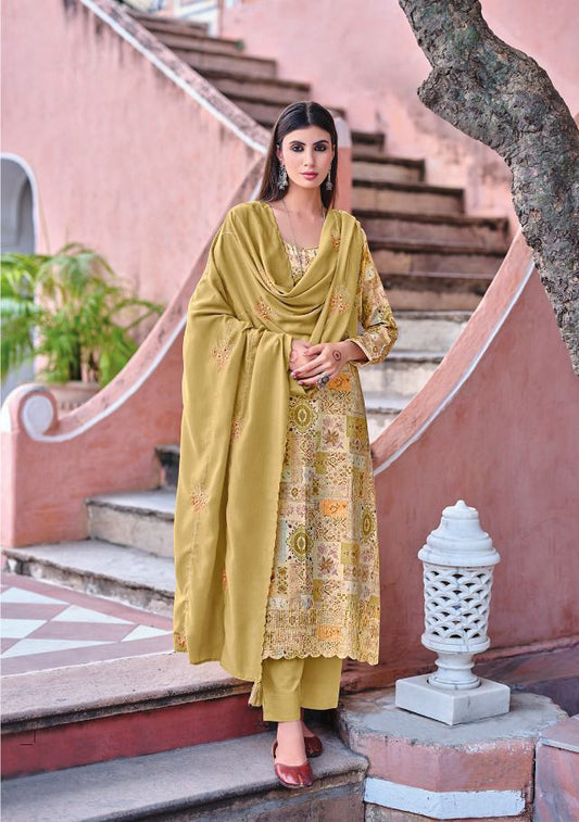 Printed Winter Unstitched Pashmina Salwar Suit
