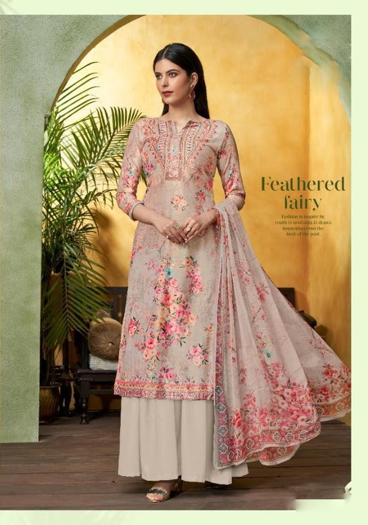 Women Digital Print Swarovski Diamond Work Unstitched Pure Cotton Suits