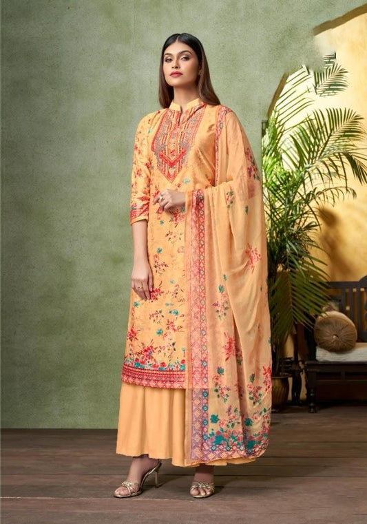 Women Digital Print Swarovski Diamond Work Unstitched Pure Cotton Suits
