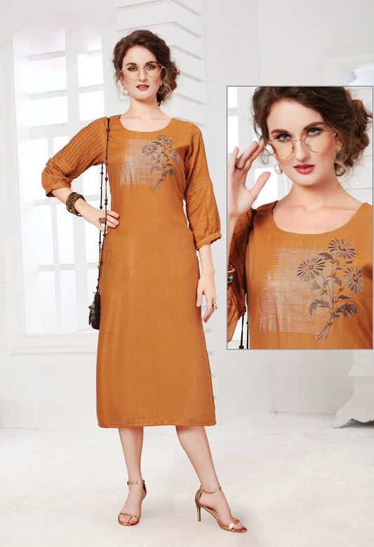 Women Ethnics Branded Long Straight Kurti - Stilento