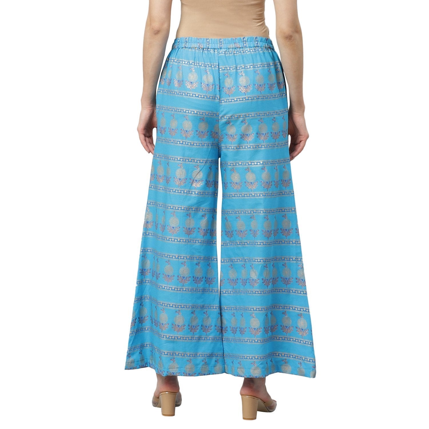 Hippie 70s Music|women's Hippie Floral Wide Leg Pants - Summer Casual  Polyester Trousers