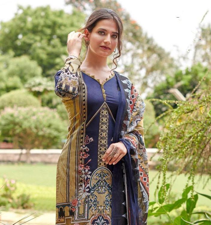 Women's Blue Pakistani suits Karachi Dress Material - Stilento