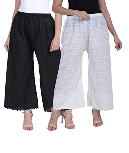 Women's Cotton chikankari Palazzo Combo (Pack of 2) - Stilento