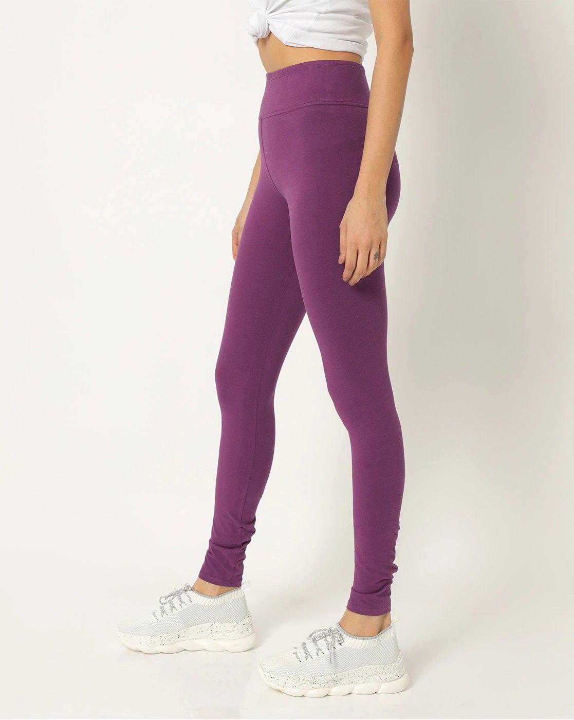 Women's Cotton Stretch Yoga Running Gym Legging Purple - Stilento