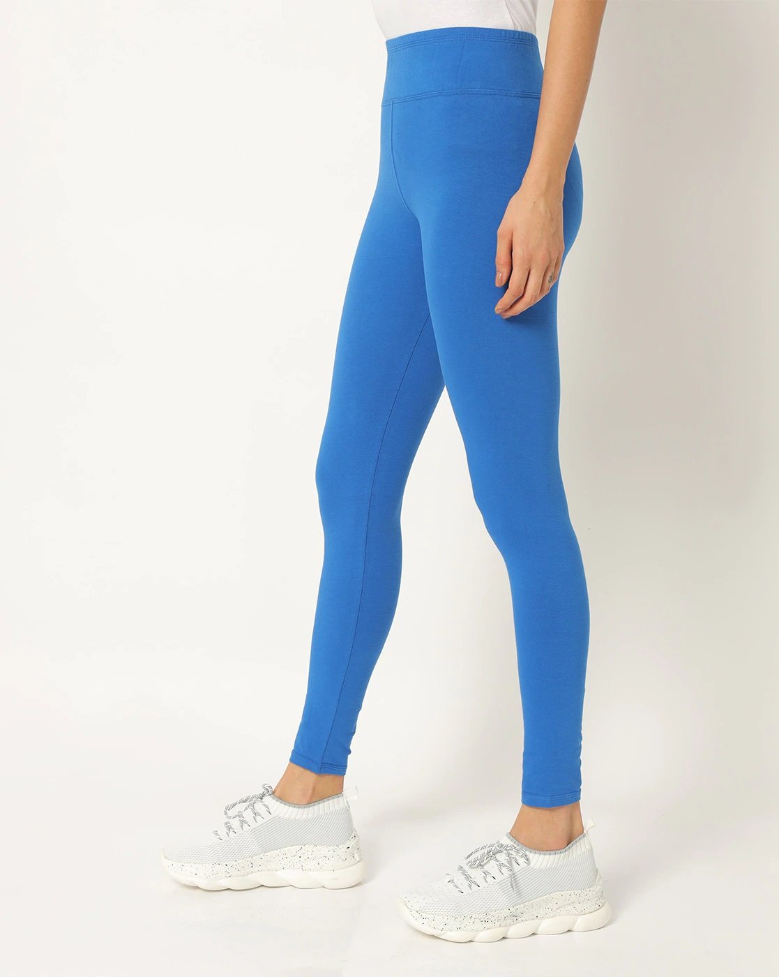 Women's Cotton Ultra Legging with Wide Waistband Blue - Stilento