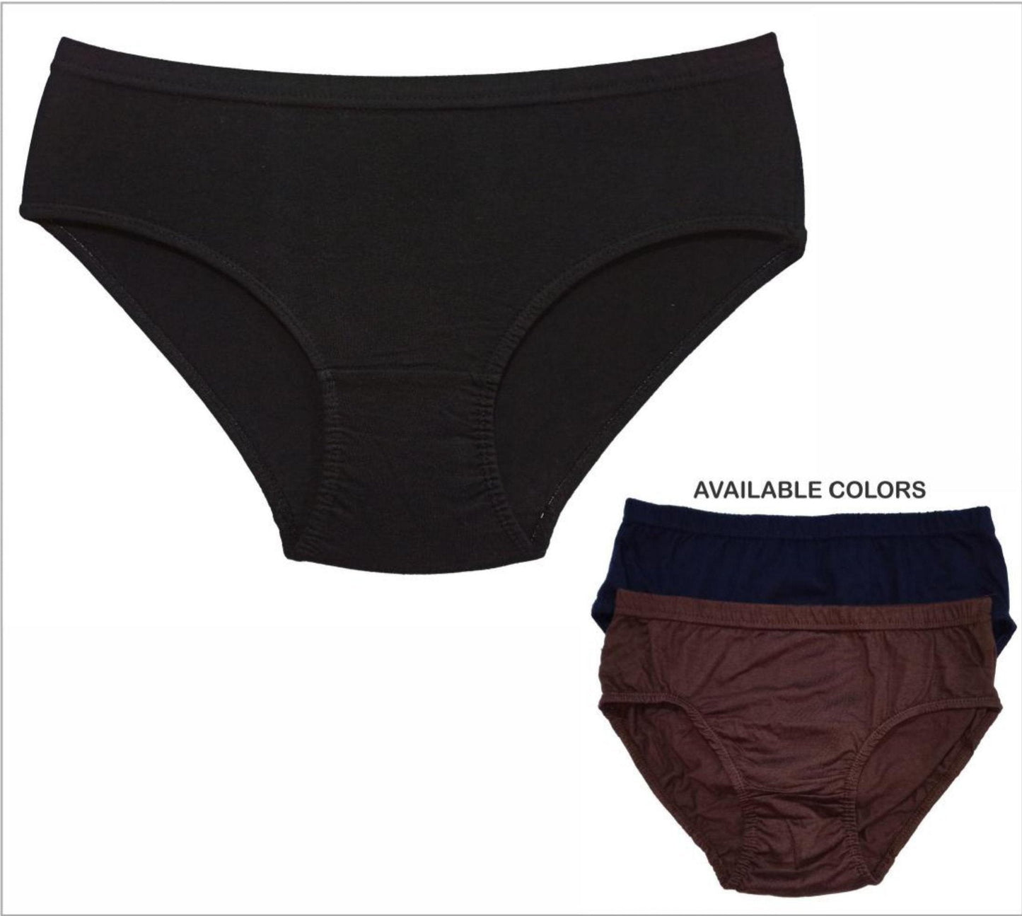 Women's Dark Solid Plain Cotton Brief Hipster Panty (Pack of 3) - Stilento