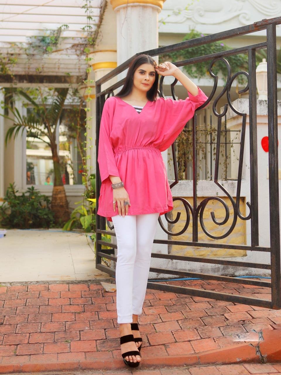 Women's Designer tunics top Rayon Pink - Stilento