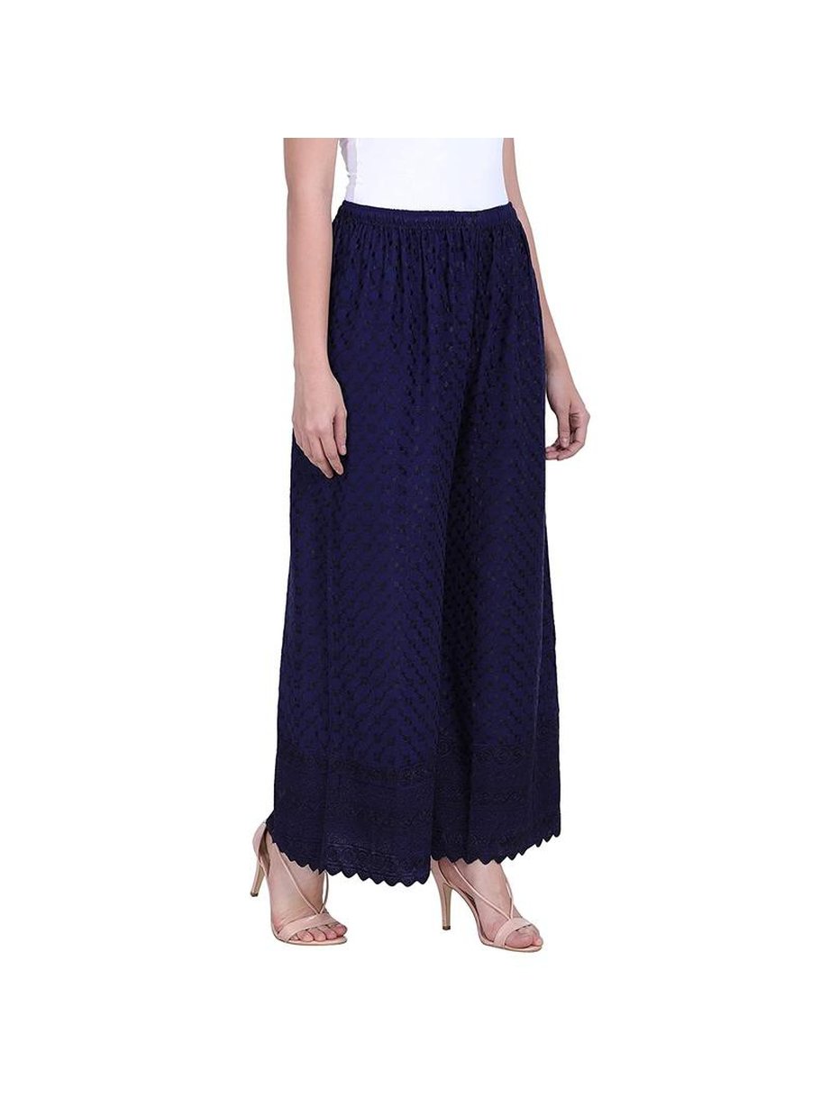 Ladies Cotton Chikan Palazzo Pant Size  Free Size at Rs 300  Piece in  Delhi