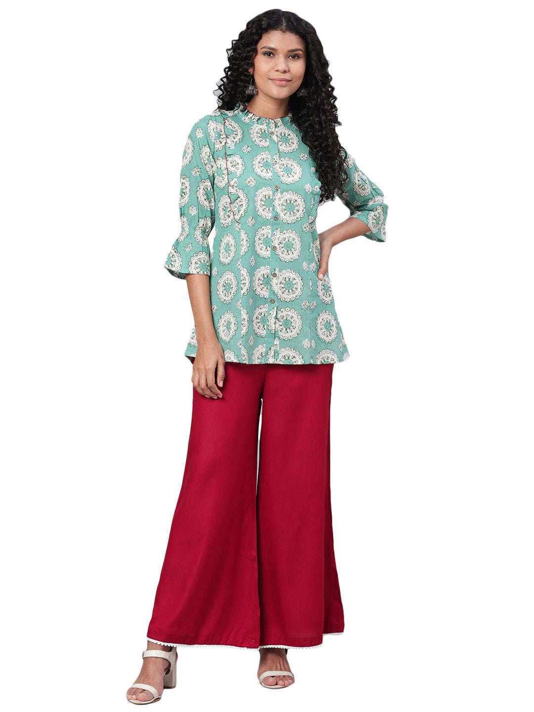 Women's Maroon Casual Wear Rayon Palazzo Pants