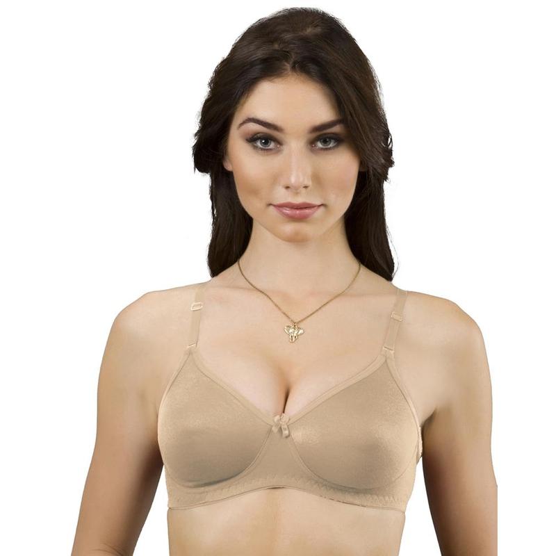 Women's non padded seamless soft cotton t shirt bra skin - Stilento