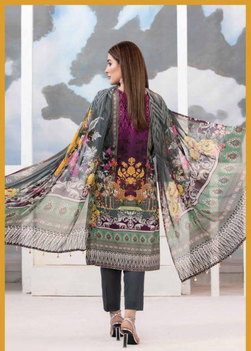 Women's Pakistani Designer Jam Satin Cotton Dress Material - Stilento