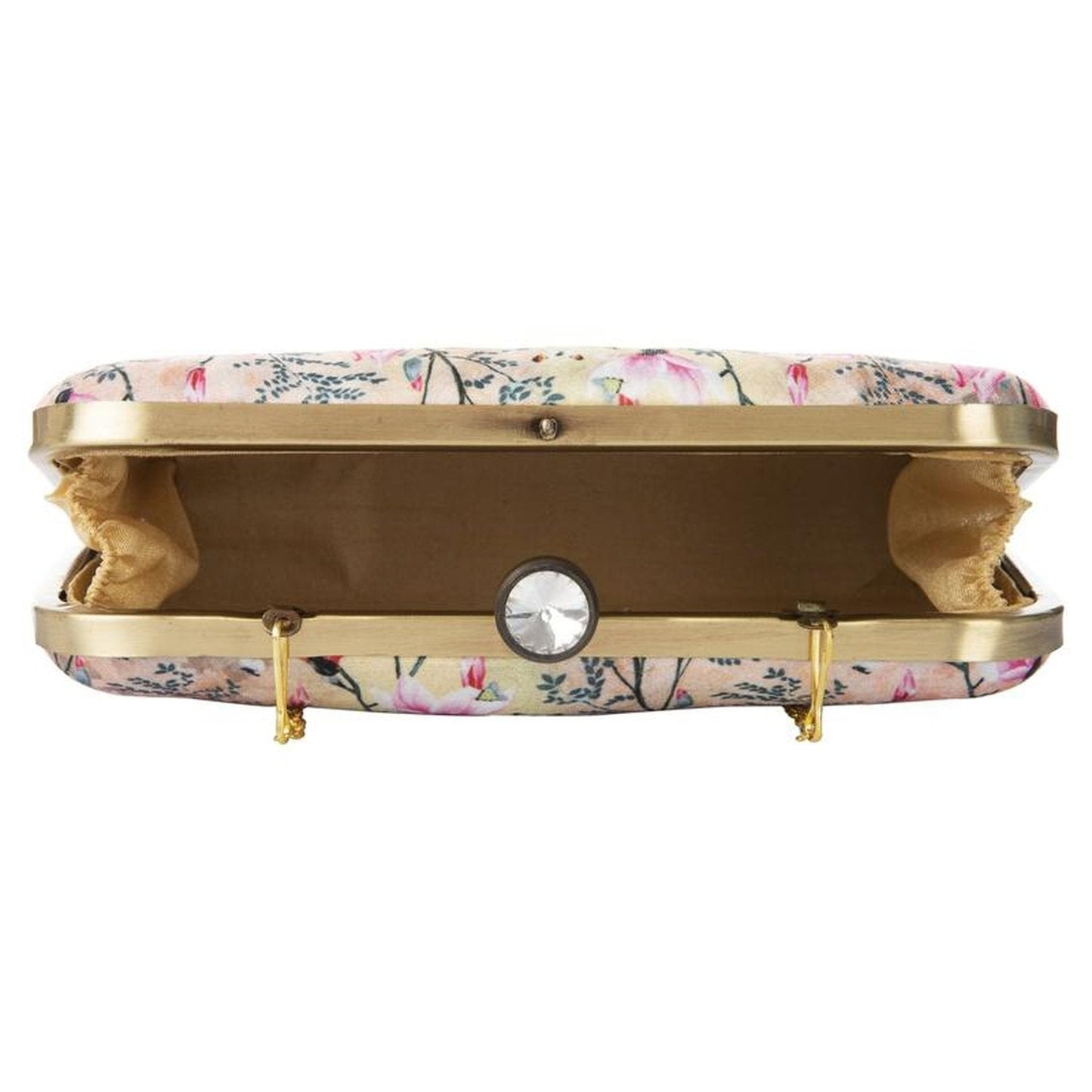 Women's Pink Floral Box Party Clutch Purse with Chain - Stilento