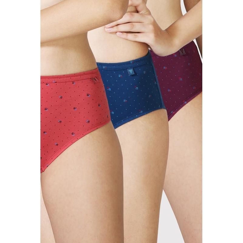 Women's Printed Anti-Bacterial Hipster Panties (Pack of 3)