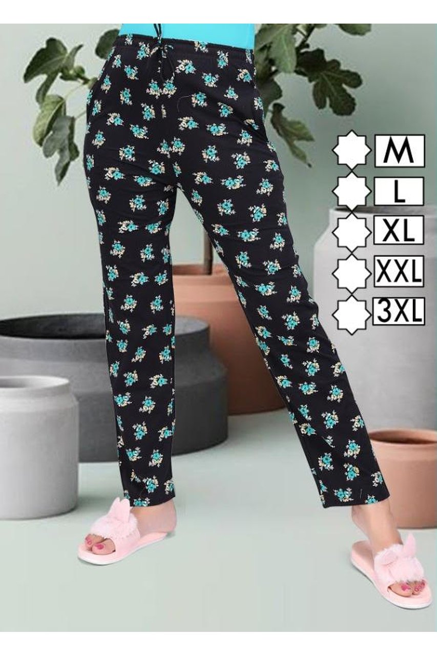 Women's Regular Fit Cotton Printed Pajamas - Stilento