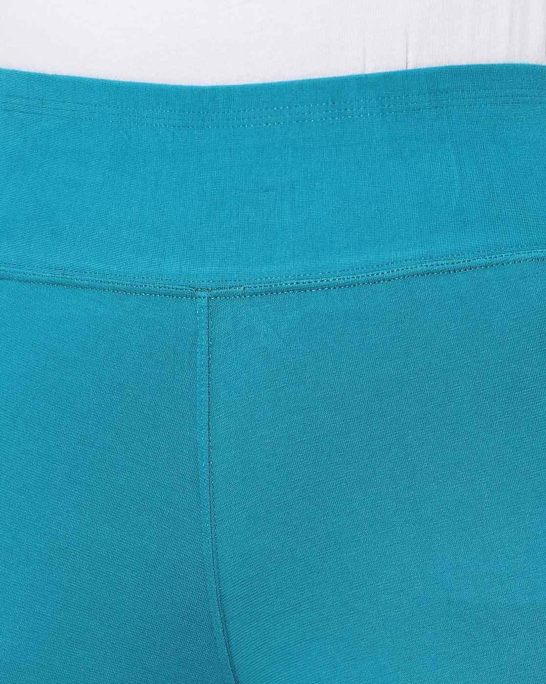Women's Skimmer Cotton Stretch Shapewear Legging Teal Blue - Stilento