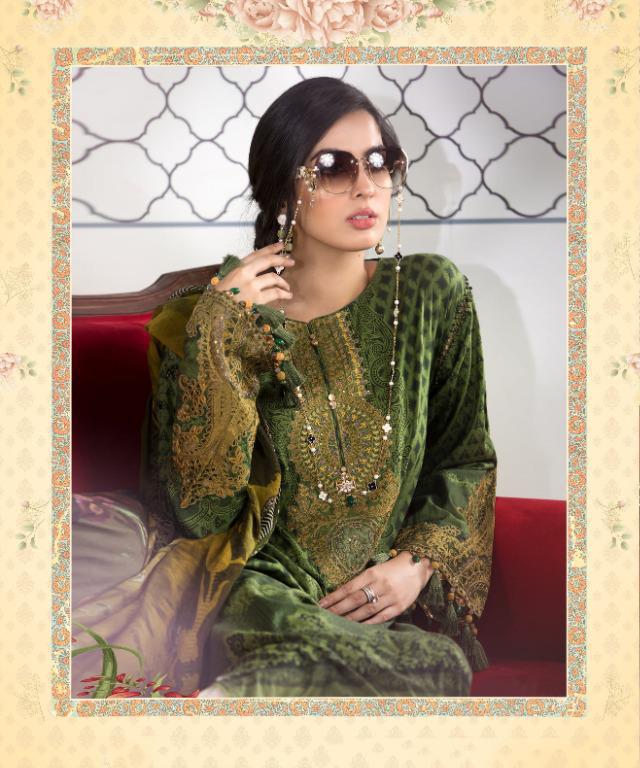Women Unstitched Cotton Green Pakistani Suit Dress material - Stilento