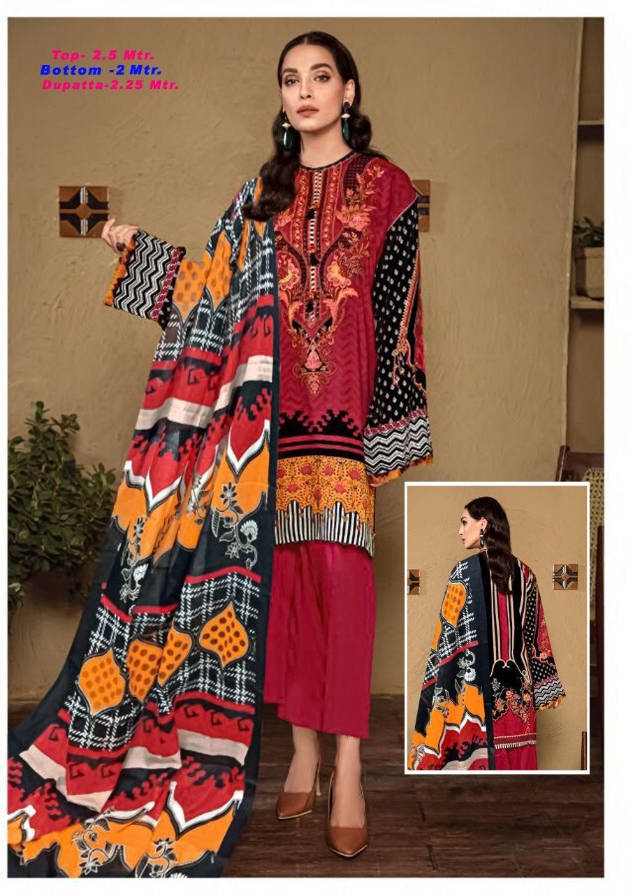 Women Unstitched Cotton Pakistani Style Dress material - Stilento