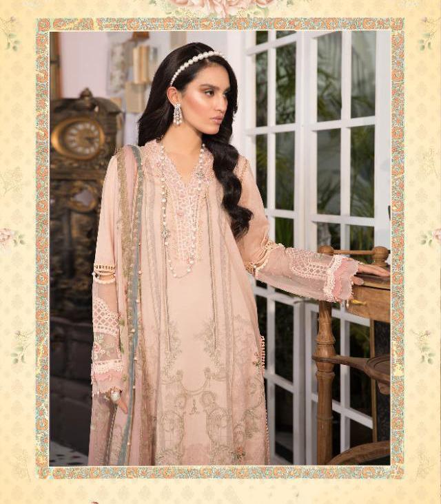 Women Unstitched Cotton Pink Pakistani Suit Dress material - Stilento