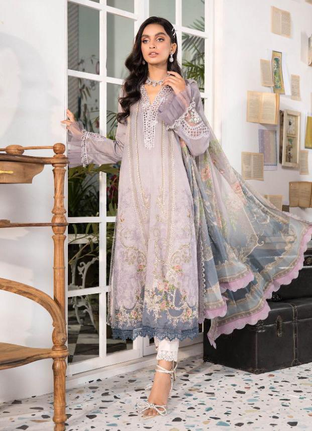 Women Unstitched Cotton Purple Pakistani Suit Dress material - Stilento