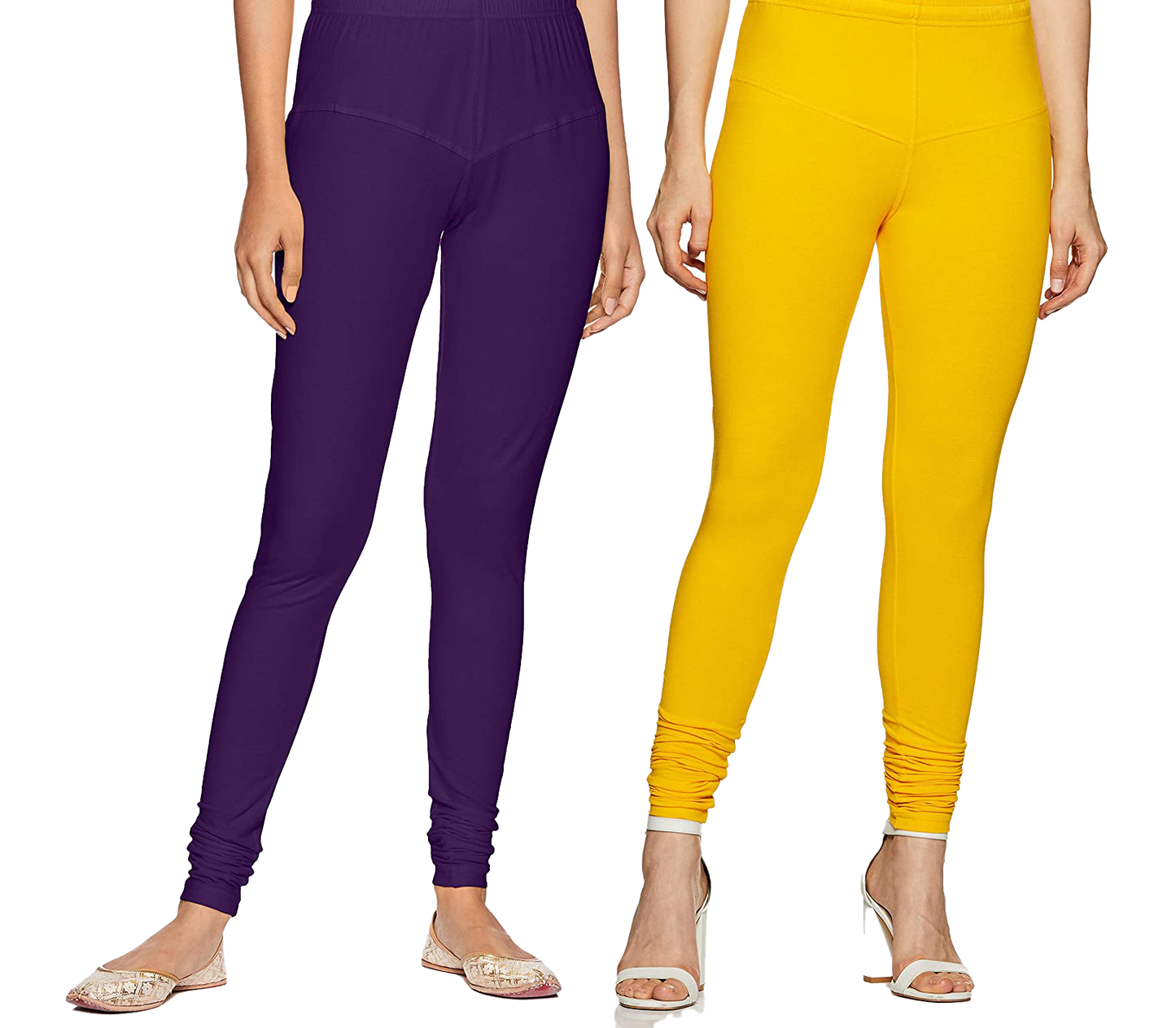 Yellow and Purple Leggings Combo (Pack of 2) - Stilento