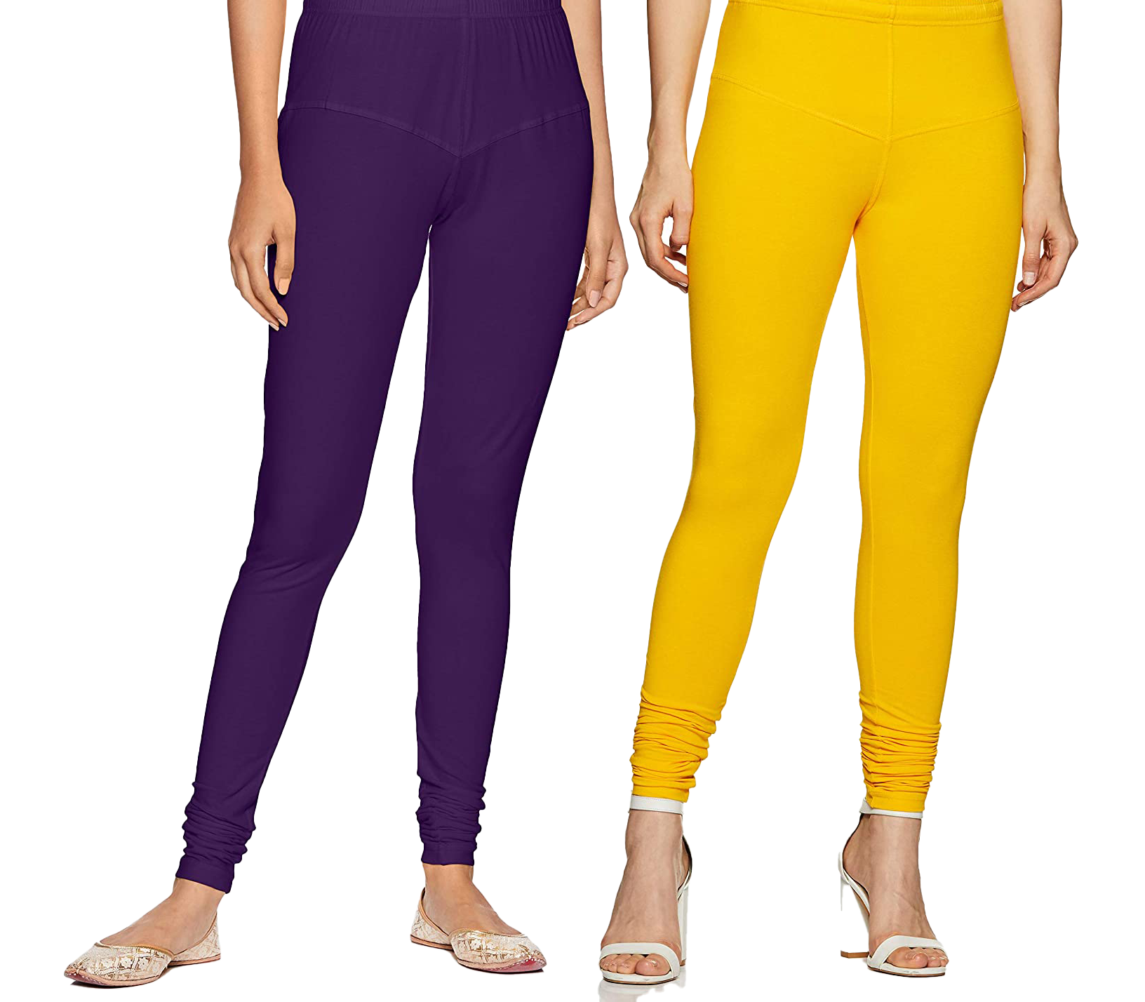 Yellow and Purple Leggings Combo (Pack of 2) - Stilento