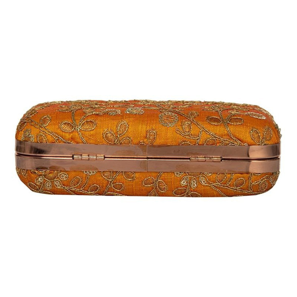 Yellow Party Wear Zari Embroidered Ladies Clutch