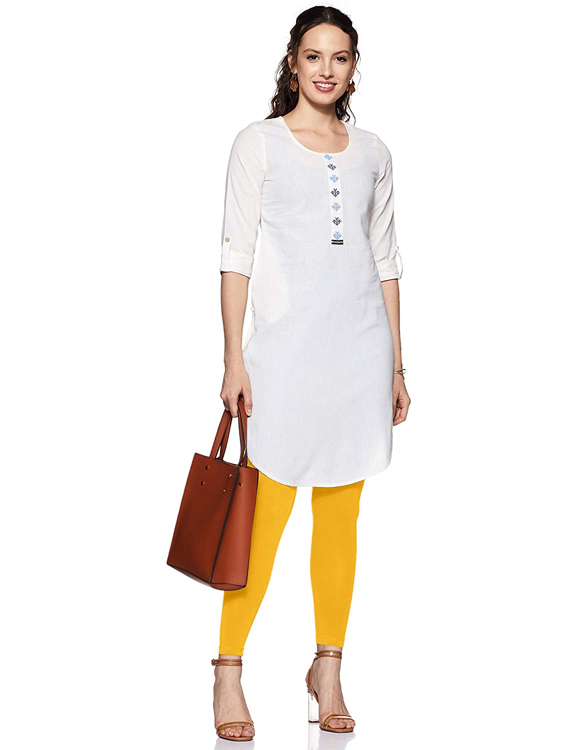 Yellow Rupa Softline Cotton Leggings for Woman