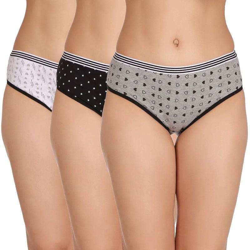 Zoom Women's Cotton Brief Hipster Panty (Pack of 3) - Stilento