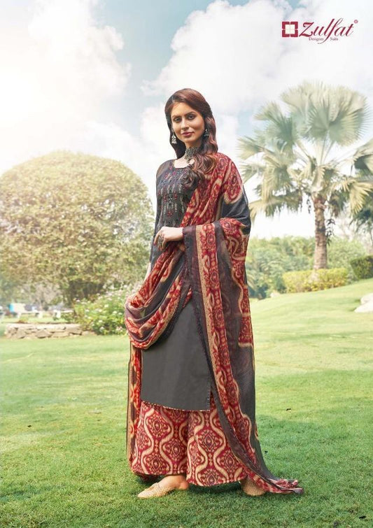 Zulfat Designer Women Unstitched cotton salwar Kameez suits - Stilento